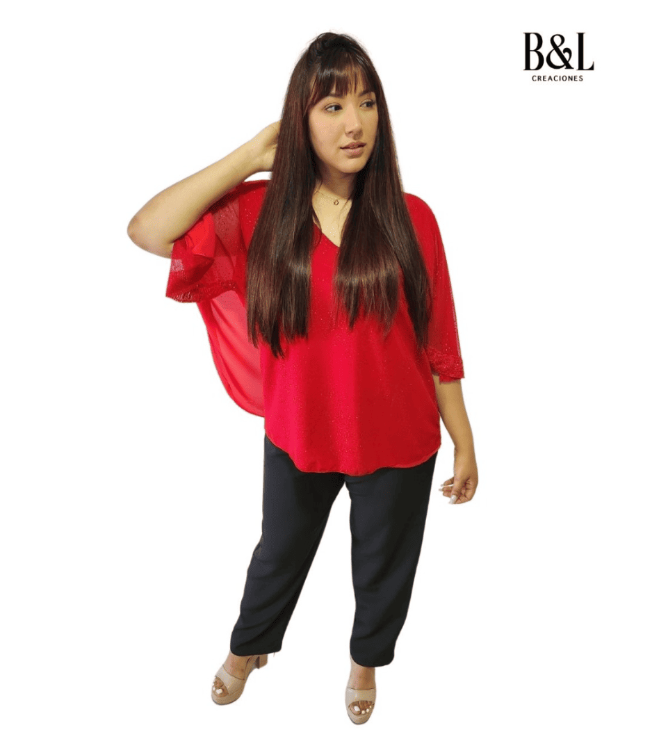 Blusa Poncho Doble Brillo